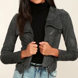 NWOT lulus grey suede crop jacket